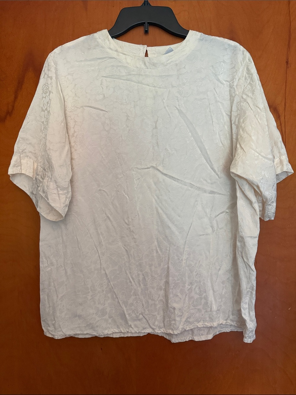 Women’s 100% Silk Argenti Cream Floral Blouse